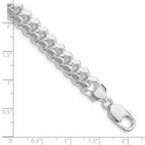 Sterling Silver Rhodium-plated 9mm Polished Domed Curb Chain - QD-6B58180F-2897