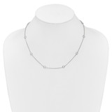 Sterling Silver Rhodium-plated 9-Station CZ Polished Necklace - QG-126B5F15-5859