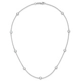 Sterling Silver Rhodium-plated 9-Station CZ Polished Necklace - QG-BC8DA681-6758