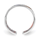 Sterling Silver Rhodium-plated Abstract Multi-color Enamel & CZ Cuff Ring - QR-6ECFD4EE-9060