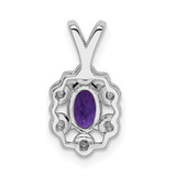 Sterling Silver Rhodium-plated Amethyst & Diam. Pendant - QB-83776792-4722