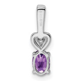 Sterling Silver Rhodium-plated Amethyst & Diam. Pendant - QB-A3D26565-7229