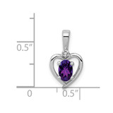 Sterling Silver Rhodium-plated Amethyst & Diam. Pendant - QB-B9D6B86F-8786