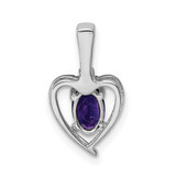 Sterling Silver Rhodium-plated Amethyst & Diam. Pendant - QB-B9D6B86F-8786