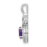 Sterling Silver Rhodium-plated Amethyst & Diam. Pendant - QB-D4B71B0A-8576