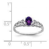 Sterling Silver Rhodium-plated Amethyst & Diam. Ring - QB-A7591E65-9120