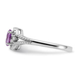 Sterling Silver Rhodium-plated Amethyst & Diam. Ring - QB-CE041680-6111