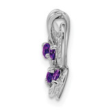 Sterling Silver Rhodium-plated Amethyst & Diamond Pendant - QP-373E64EE-7685