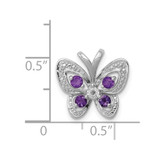 Sterling Silver Rhodium-plated Amethyst & Diamond Pendant - QP-373E64EE-7685