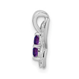 Sterling Silver Rhodium-plated Amethyst & Diamond Pendant - QP-7B404F3E-9830