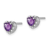 Sterling Silver Rhodium-plated Amethyst and Diamond Earrings - EM-11E9D5BE-7226