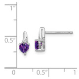 Sterling Silver Rhodium-plated Amethyst and Diamond Earrings - QE-82E5B36B-8446