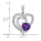 Sterling Silver Rhodium-plated Amethyst and Diamond Pendant - PM-631B9B5F-9840