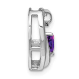 Sterling Silver Rhodium-plated Amethyst and Diamond Pendant - PM-75C41D8D-6304