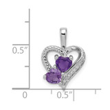 Sterling Silver Rhodium-plated Amethyst and Diamond Pendant - QP-1AB0DDE5-6632