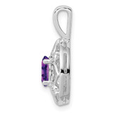 Sterling Silver Rhodium-plated Amethyst and Diamond Pendant - QP-84FFD2F4-1815
