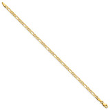 14K 6 inch 3mm Flat Figaro with Lobster Clasp Bracelet