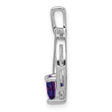 Sterling Silver Rhodium-plated Amethyst and Diamond Pendant - QP-BE1B14D5-9213