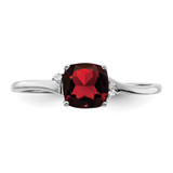 Sterling Silver Rhodium-plated Amethyst and Diamond Ring - RM-0556F94D-7797