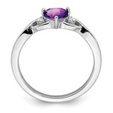 Sterling Silver Rhodium-plated Amethyst and Diamond Ring - RM-1921911F-5637
