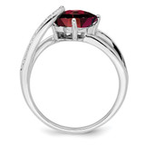 Sterling Silver Rhodium-plated Amethyst and Diamond Ring - RM-33D9DB8A-8870