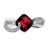 Sterling Silver Rhodium-plated Amethyst and Diamond Ring - RM-33D9DB8A-8870