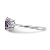Sterling Silver Rhodium-plated Amethyst and Diamond Ring - RM-9842A0CD-6254