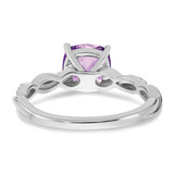 Sterling Silver Rhodium-plated Amethyst and Diamond Ring - RM-C326D8A3-8806