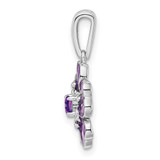 Sterling Silver Rhodium-plated Amethyst and Enamel Pendant - QC-2CE734DD-7799