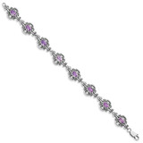 Sterling Silver Rhodium-plated Amethyst Bracelet - QX-27D41992-3921