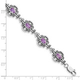 Sterling Silver Rhodium-plated Amethyst Bracelet - QX-27D41992-3921