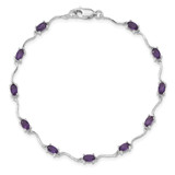 Sterling Silver Rhodium-plated Amethyst Bracelet - QX-4EA5FD35-8983