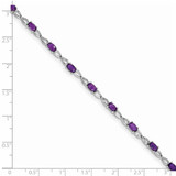 Sterling Silver Rhodium-plated Amethyst Bracelet - QX-8314E075-5053
