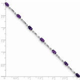 Sterling Silver Rhodium-plated Amethyst Bracelet - QX-D1CC0797-2945