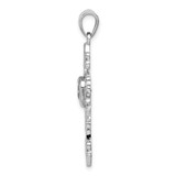 Sterling Silver Rhodium-plated Amethyst Cross Pendant - QP-2E934A74-8412