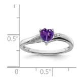 Sterling Silver Rhodium-plated Amethyst Diamond Ring - QR-4DA1A04C-7769