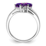 Sterling Silver Rhodium-plated Amethyst Diamond Ring - QR-D0061667-1320