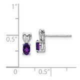 Sterling Silver Rhodium-plated Amethyst Earrings - QB-27BB4054-1947