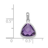 Sterling Silver Rhodium-plated Amethyst Pendant - QP-3A9A03A8-9424
