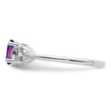 Sterling Silver Rhodium-plated Amethyst Ring - QB-02EF3A8B-1476