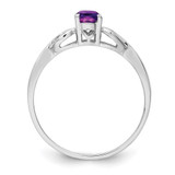 Sterling Silver Rhodium-plated Amethyst Ring - QB-0F6E2C4A-3904