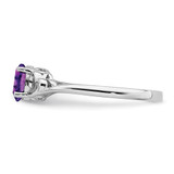 Sterling Silver Rhodium-plated Amethyst Ring - QB-1C4BA6B9-9127