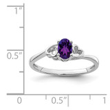Sterling Silver Rhodium-plated Amethyst Ring - QB-5026BE10-1952