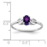 Sterling Silver Rhodium-plated Amethyst Ring - QB-E2AE6729-1120