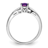 Sterling Silver Rhodium-plated Amethyst Ring - QB-F9F796E0-6646