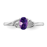 Sterling Silver Rhodium-plated Amethyst Ring - QB-FC79E9E5-9466
