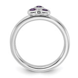 Sterling Silver Rhodium-plated Amethyst Ring - QR-6734BA40-6283