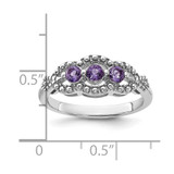 Sterling Silver Rhodium-plated Amethyst Ring - QR-ECA70C0E-1790