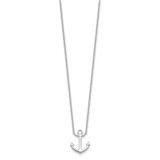 Sterling Silver Rhodium-plated Anchor 16 inch with a 2 inch extention Necklace - QG-248670C0-7849