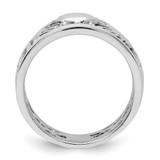 Sterling Silver Rhodium-plated and Antiqued Claddagh Ring - QR-A0CC32C4-3608